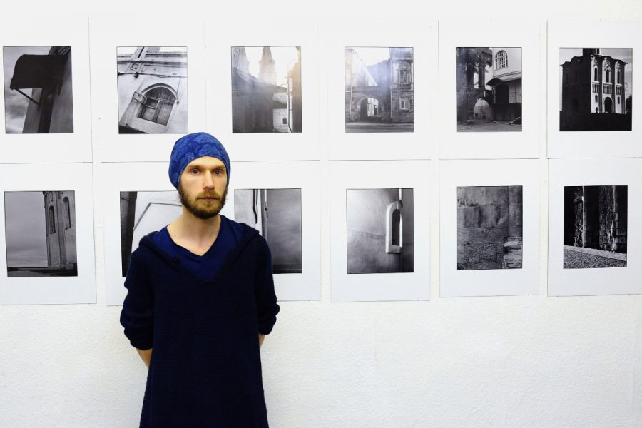 Дмитрий Булкин на открытии своей выставки в Берлине. Фото: Денис Коновалов